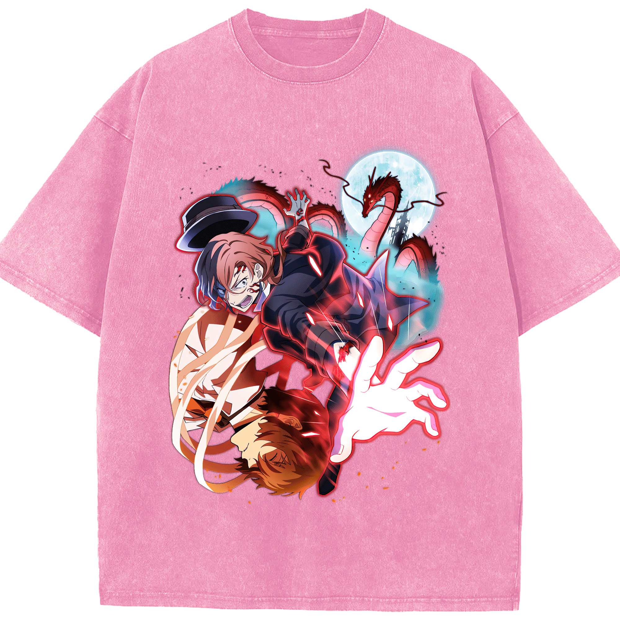（画像用） 文豪ストレイドッグス Bungo Stray Dogs 綿100% ヴィンテージ風 半袖Tシャツ（フロントプリント）